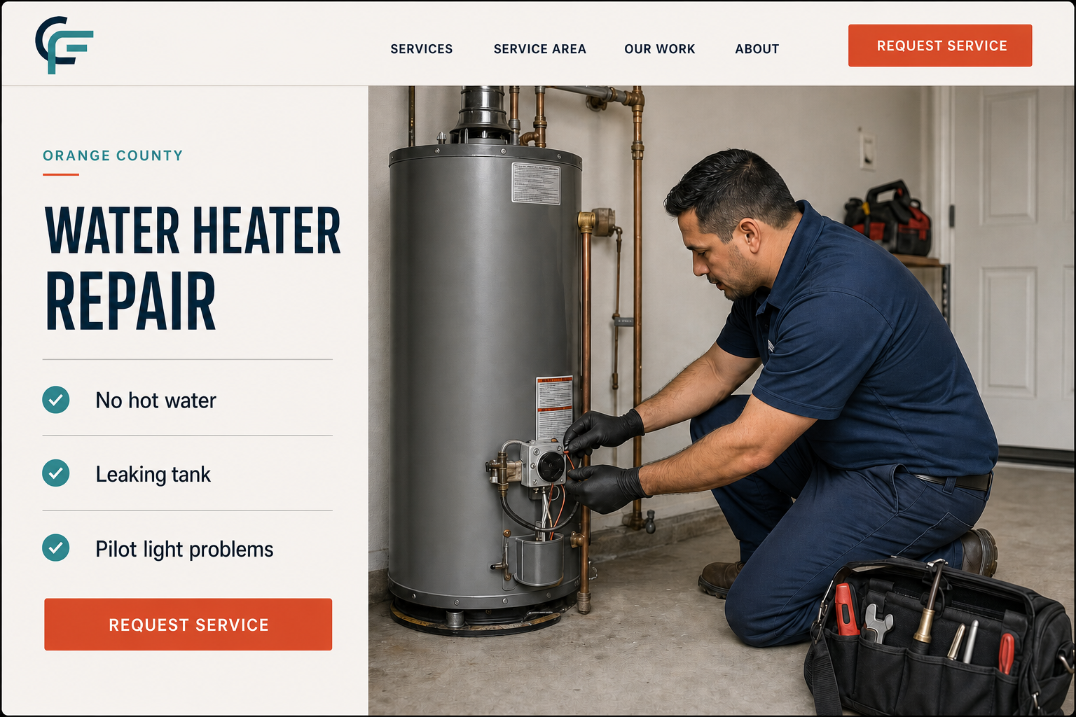 Clear contractor service page with useful information and real job photography