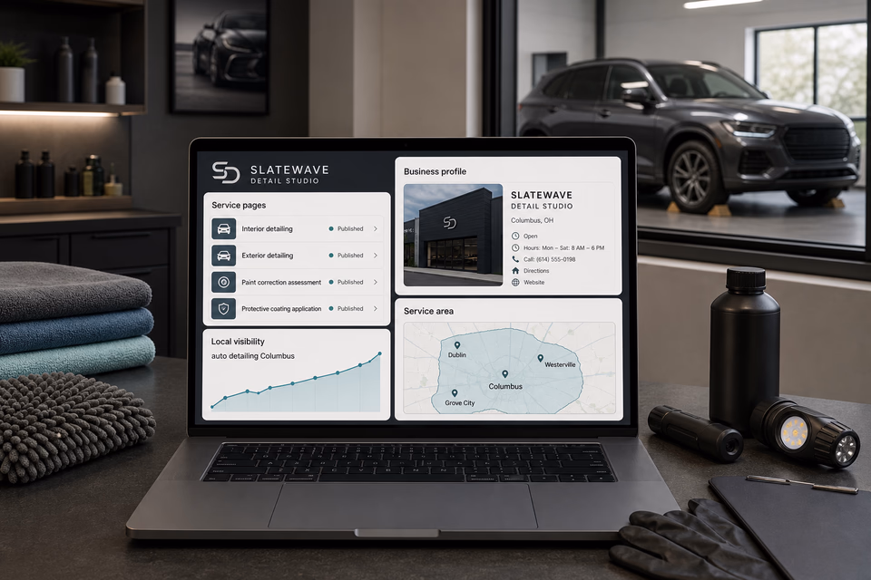 Slatewave Detail Studio visibility system showing the customer journey and the team's next action