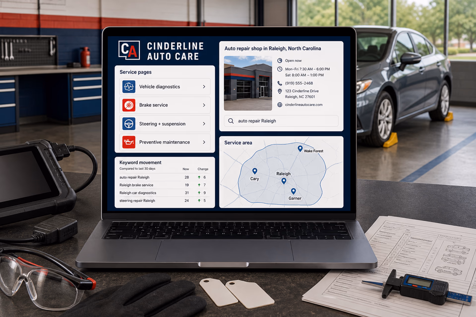 Cinderline Auto Care visibility system showing the customer journey and the team's next action