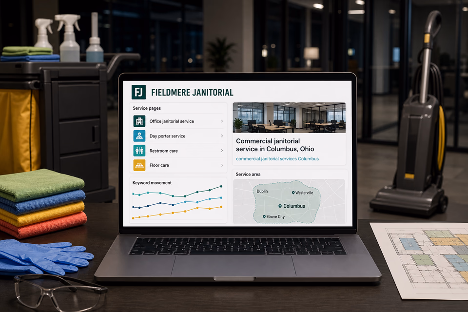 Fieldmere Janitorial visibility system showing the customer journey and the team's next action