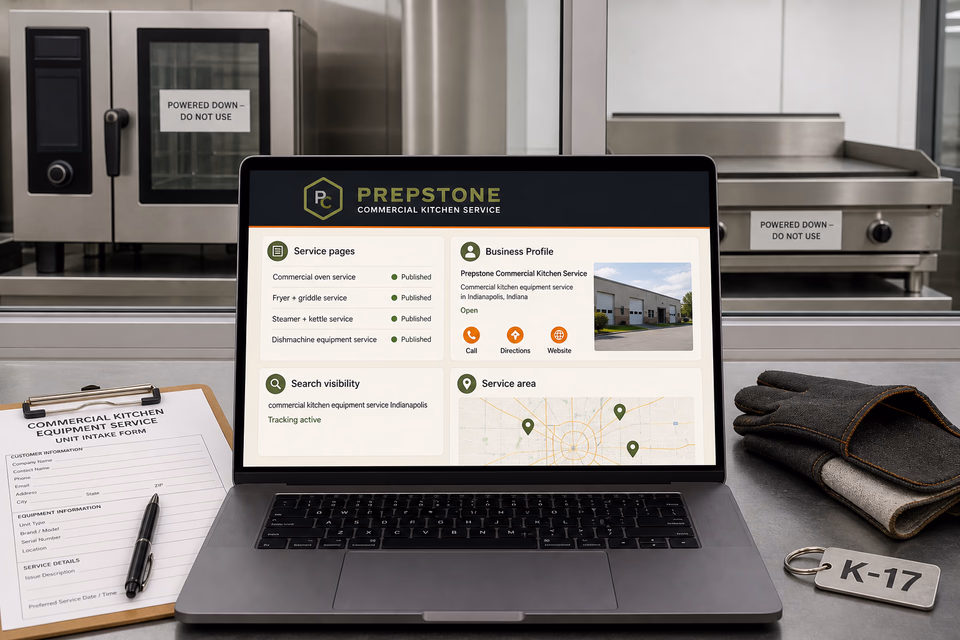 Prepstone Commercial Kitchen Service visibility system showing the customer journey and the team's next action