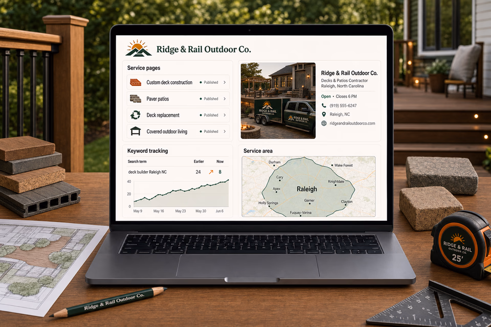 Ridge & Rail Outdoor Co. visibility system showing the customer journey and the team's next action