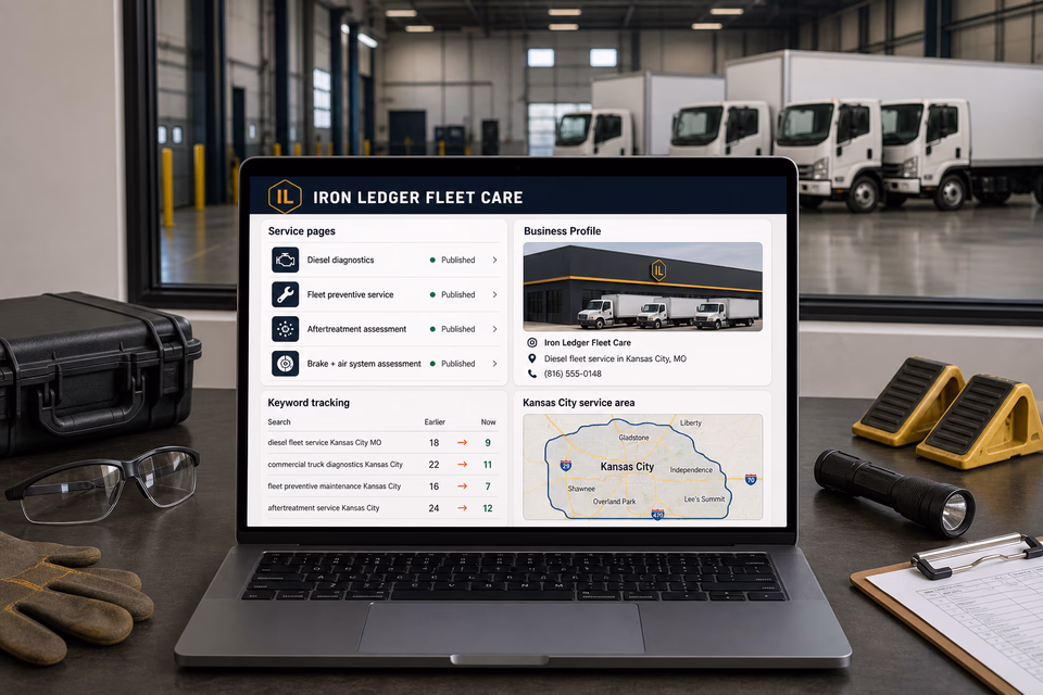 Iron Ledger Fleet Care visibility system showing the customer journey and the team's next action