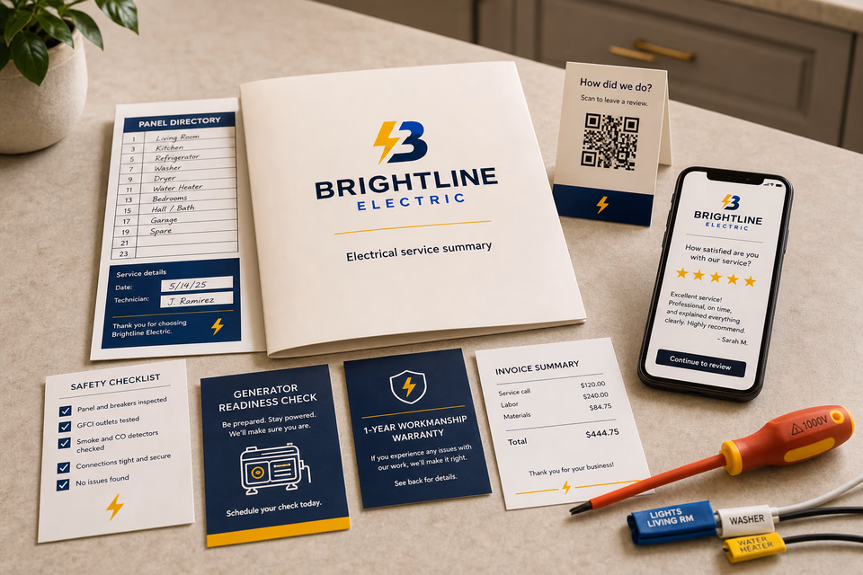 Brightline Electric retention system showing the customer journey and the team's next action
