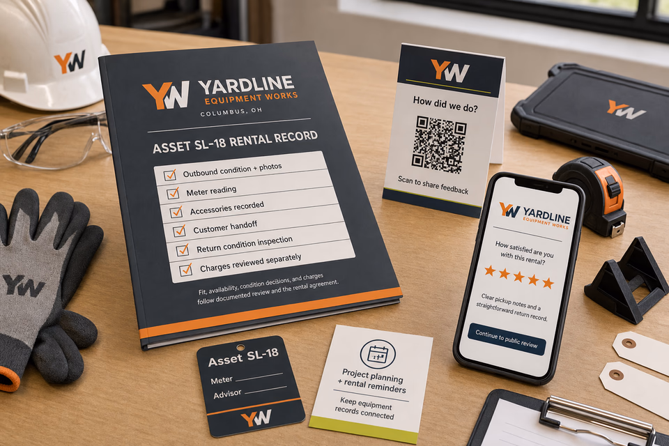 Yardline Equipment Works retention system showing the customer journey and the team's next action