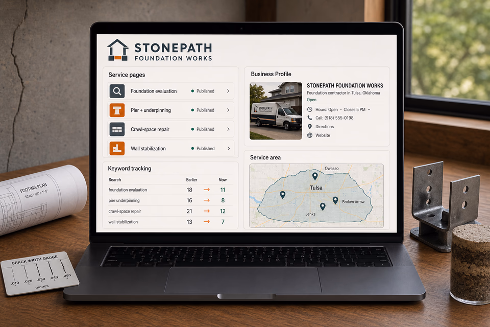 Stonepath Foundation Works visibility system showing the customer journey and the team's next action