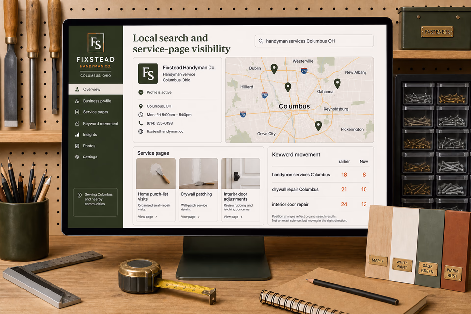 Fixstead Handyman Co. visibility system showing the customer journey and the team's next action