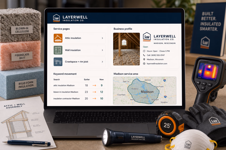 Layerwell Insulation Co. visibility system showing the customer journey and the team's next action