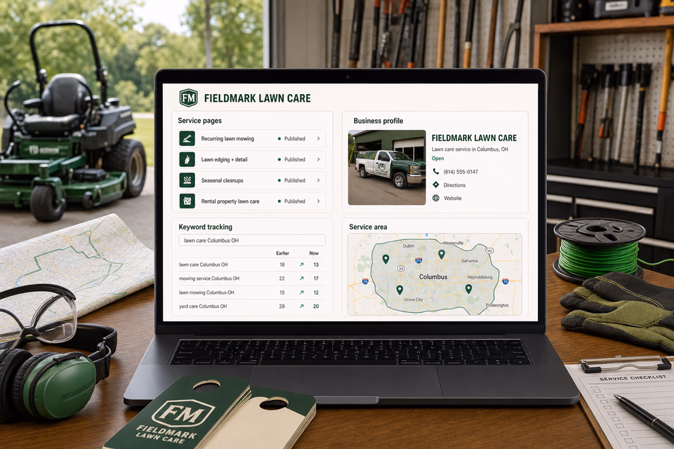 Fieldmark Lawn Care visibility system showing the customer journey and the team's next action