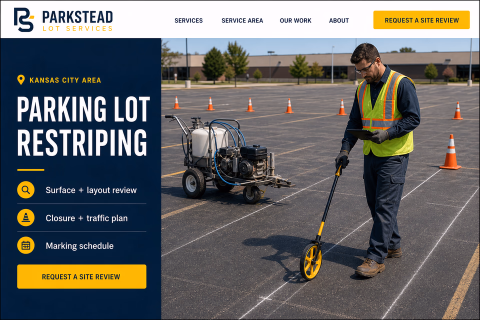 Parkstead Lot Services customer-facing service page with clear local service details, proof, and a direct request path