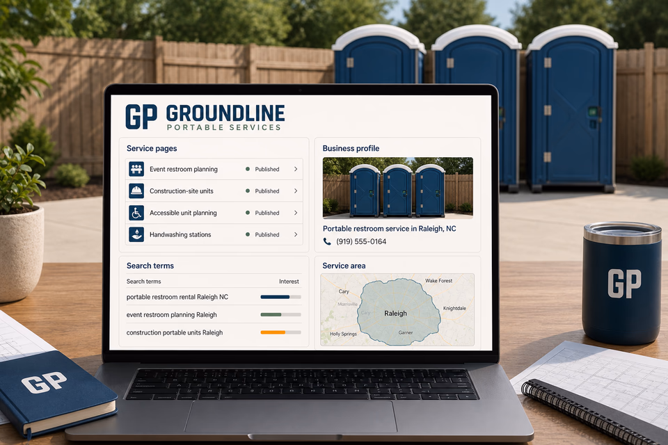 Groundline Portable Services visibility system showing the customer journey and the team's next action
