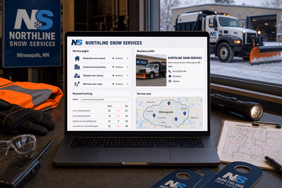 Northline Snow Services visibility system showing the customer journey and the team's next action